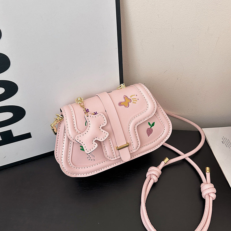 DIY PU Leather Shoulder Bag Kit for Beginners – Handmade Crossbody Purse Sewing Kit with Pre-Cut Materials & Video Tutorial