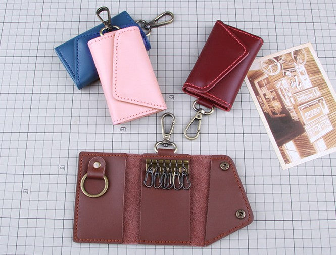 DIY Leather Key Case Kit for Beginners | Handmade Cowhide Key Organizer Wallet with Video Tutorial
