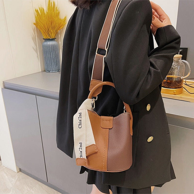 DIY PU Leather Bucket Bag Kit for Beginners – Handmade Shoulder & Crossbody Bag Craft Kit with Pre-Cut Materials and Video Tutorial