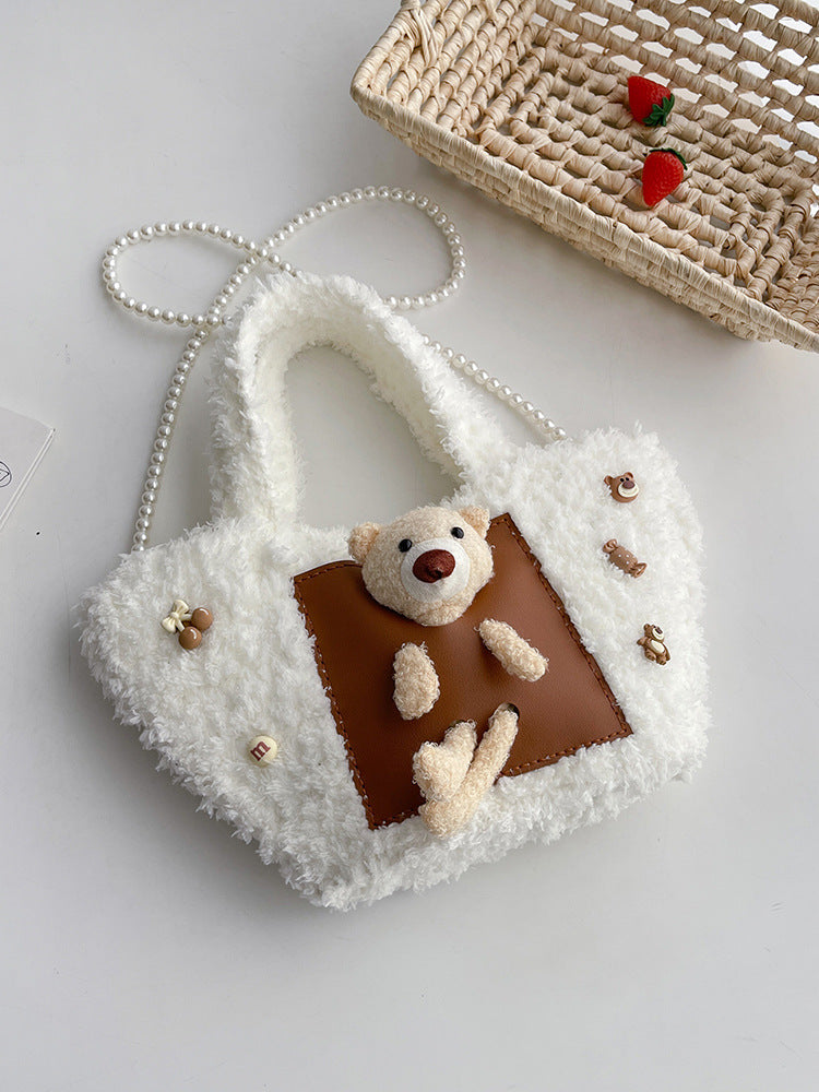 DIY Plush Shoulder Bag Kit for Beginners – Handmade Crochet Style Tote Bag Craft Set with Video Tutorial, Gift Making Kit