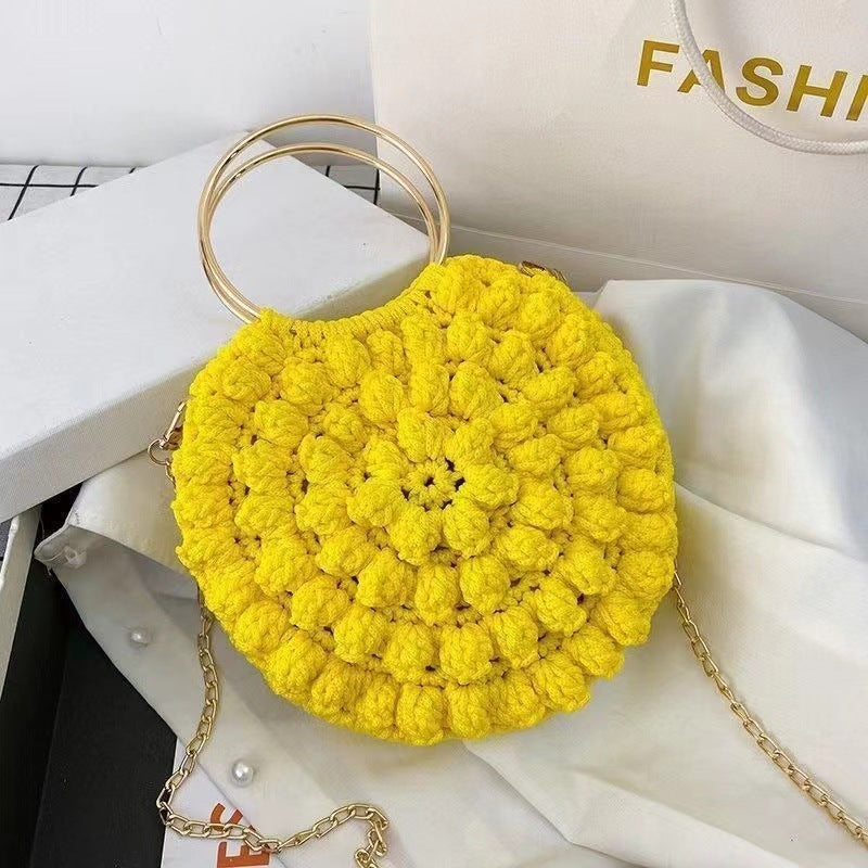 DIY Cotton Yarn Handbag Kit | Beginner-Friendly Crochet Tote Bag Set | Handmade Shoulder & Crossbody Weaving Craft Kit