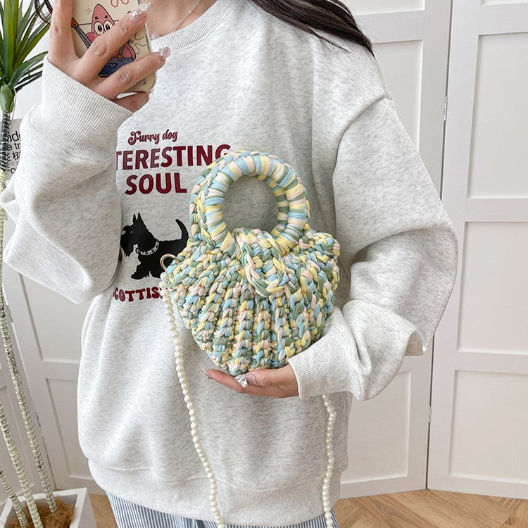 DIY Crochet Shoulder Bag Kit for Beginners – Handmade Yarn Purse Craft Kit with Video Tutorial & Complete Materials