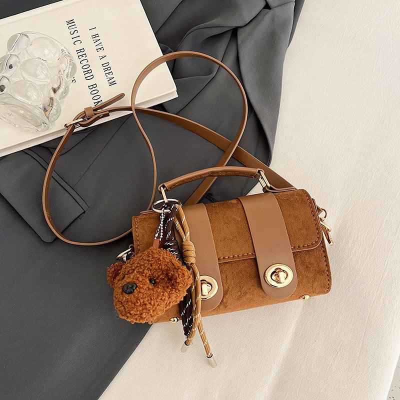 DIY Suede Leather Shoulder Bag Kit for Beginners – Handmade Crossbody Purse Sewing Kit with Pre-Cut Materials & Video Tutorial