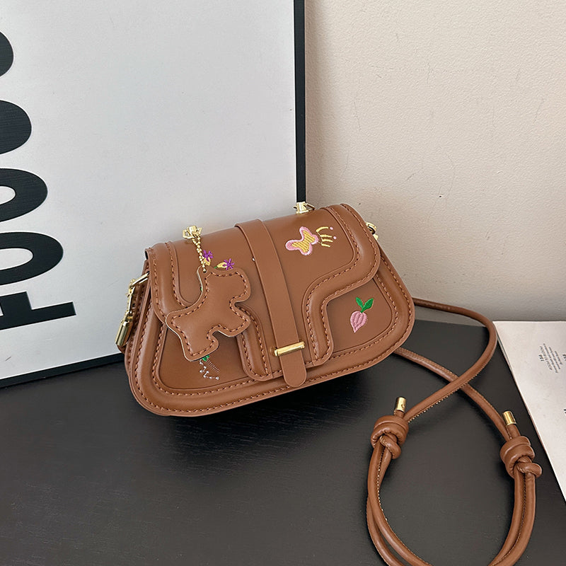 DIY PU Leather Shoulder Bag Kit for Beginners – Handmade Crossbody Purse Sewing Kit with Pre-Cut Materials & Video Tutorial