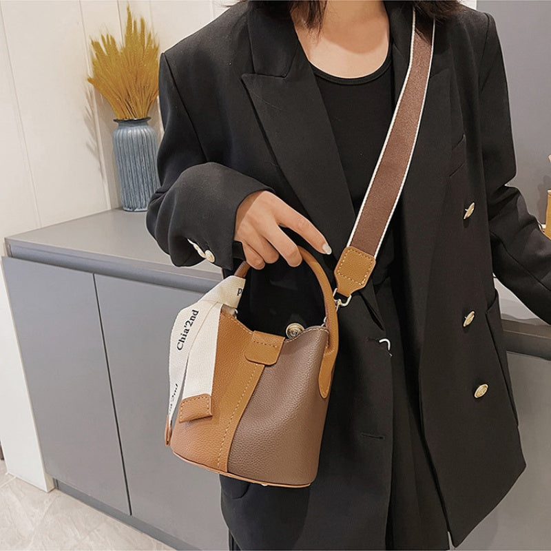 DIY PU Leather Bucket Bag Kit for Beginners – Handmade Shoulder & Crossbody Bag Craft Kit with Pre-Cut Materials and Video Tutorial