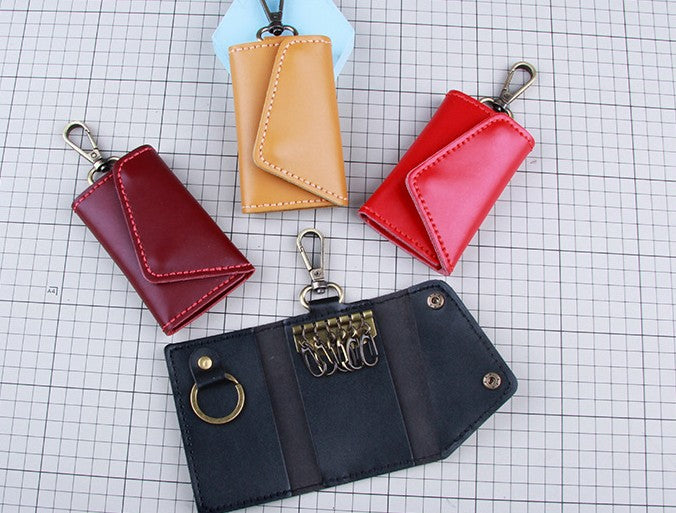 DIY Leather Key Case Kit for Beginners | Handmade Cowhide Key Organizer Wallet with Video Tutorial