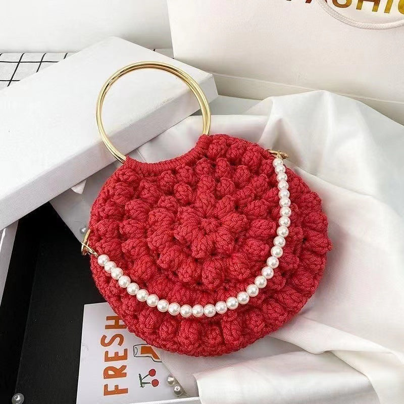 DIY Cotton Yarn Handbag Kit | Beginner-Friendly Crochet Tote Bag Set | Handmade Shoulder & Crossbody Weaving Craft Kit