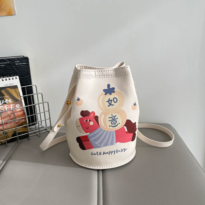 DIY PU Leather Bucket Bag Kit for Beginners – Handmade Crossbody Shoulder Bag Sewing Kit with Pre-Cut Materials & Video Tutorial