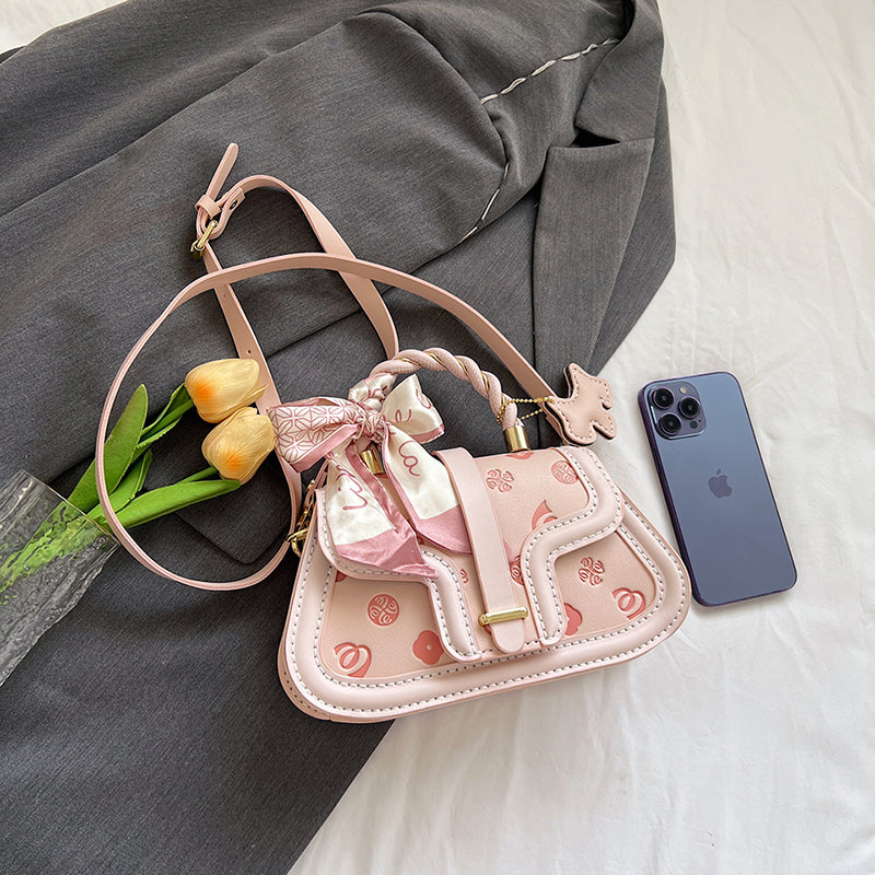 DIY PU Leather Shoulder Bag Kit for Beginners – Handmade Pink Handbag Sewing Kit with Pre-Cut Materials & Video Tutorial