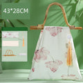 DIY Bamboo Handle Handbag Kit | Chinese Style Straw Woven Bag Craft Set with Fabric Materials | Handmade New Chinese Aesthetic Gift Bag