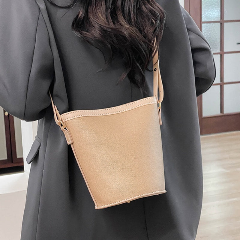 DIY PU Leather Bucket Bag Kit for Beginners – Handmade Shoulder & Crossbody Bag Sewing Kit with Video Tutorial