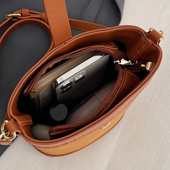 DIY Matte Leather Shoulder Bag Kit for Beginners – Handmade Crossbody Bag Sewing Kit with Pre-Cut Materials & Video Tutorial