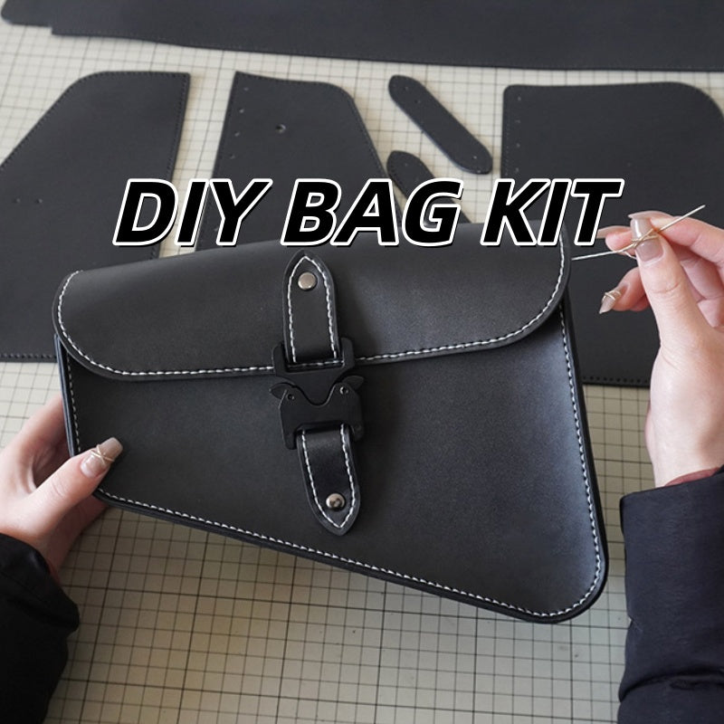 DIY Leather Motorcycle Bag Kit | Beginner-Friendly Cowhide Saddle Bag Craft Set with Video Tutorial