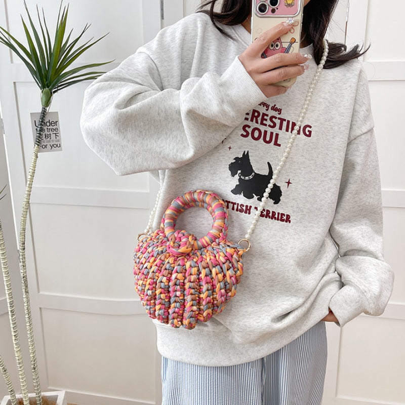 DIY Crochet Shoulder Bag Kit for Beginners – Handmade Yarn Purse Craft Kit with Video Tutorial & Complete Materials