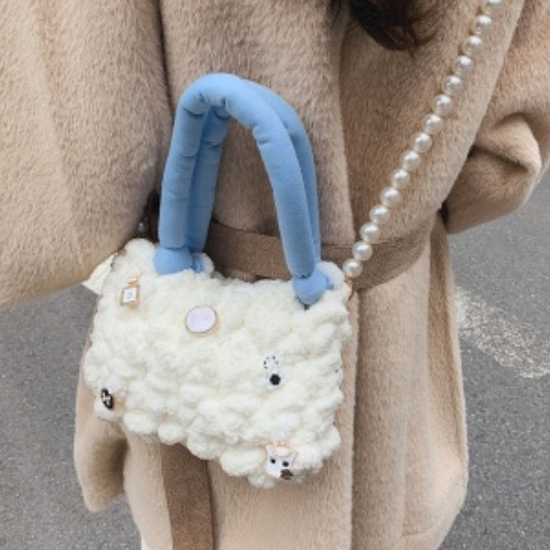 DIY Crochet Shoulder Bag Kit for Beginners – Handmade Cotton Yarn Crossbody Tote Bag Craft Kit with Video Tutorial