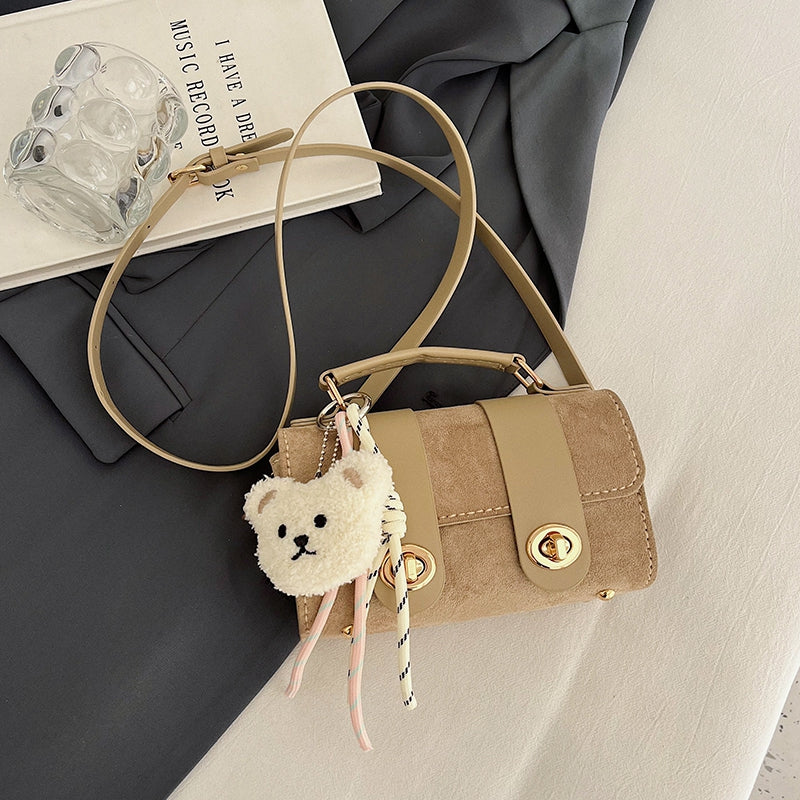 DIY Suede Leather Shoulder Bag Kit for Beginners – Handmade Crossbody Purse Sewing Kit with Pre-Cut Materials & Video Tutorial