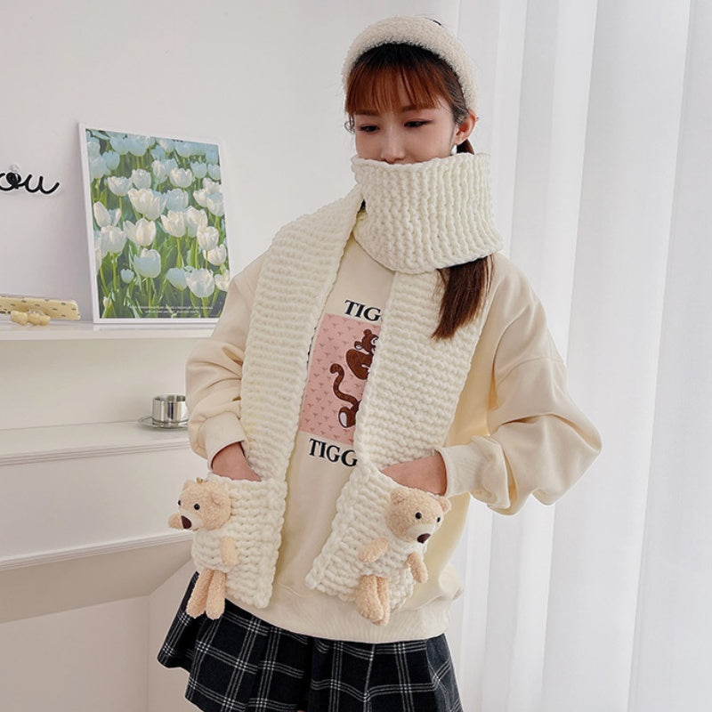 DIY Knitted Scarf Kit for Beginners – Complete Yarn Craft Set with Video Tutorial, Handmade Gift Scarf, Easy Sewing & Weaving Kit