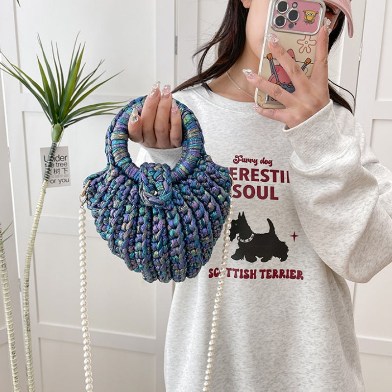 DIY Crochet Shoulder Bag Kit for Beginners – Handmade Yarn Purse Craft Kit with Video Tutorial & Complete Materials