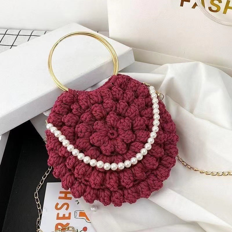 DIY Cotton Yarn Handbag Kit | Beginner-Friendly Crochet Tote Bag Set | Handmade Shoulder & Crossbody Weaving Craft Kit