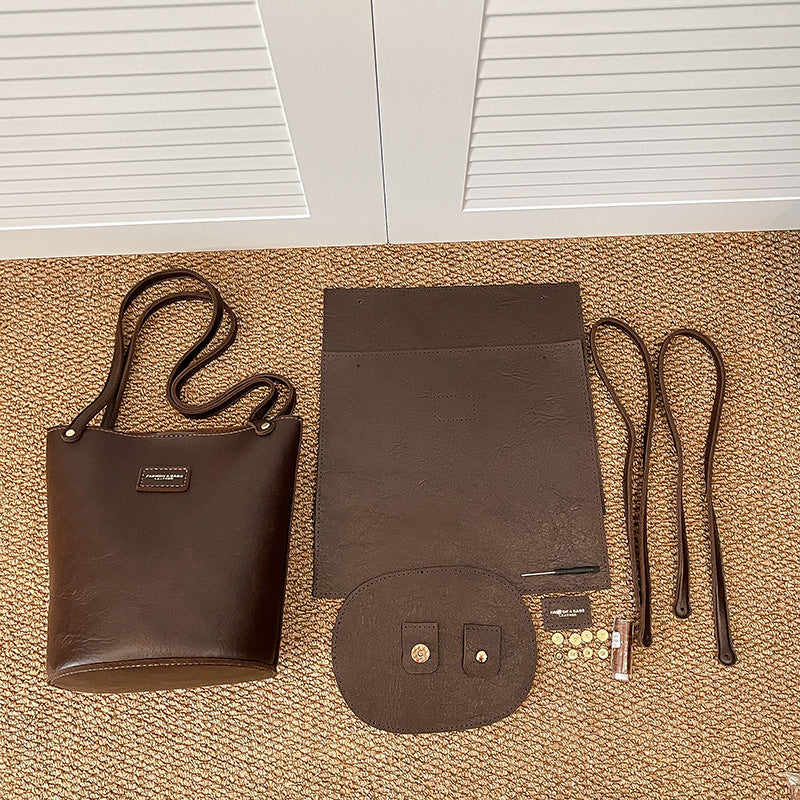 DIY Handmade Tote Bag Kit for Beginners – Pre-Cut PU Leather Sewing Craft Set with Video Tutorial, DIY Gift Bag