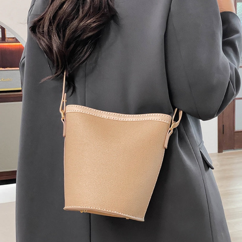DIY PU Leather Bucket Bag Kit for Beginners – Handmade Shoulder & Crossbody Bag Sewing Kit with Video Tutorial