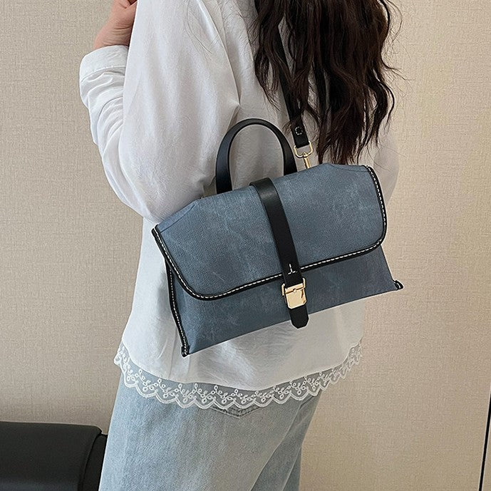DIY PU Leather Crossbody Bag Kit for Beginners – Handmade Shoulder Handbag Sewing Kit with Pre-Cut Materials & Video Tutorial