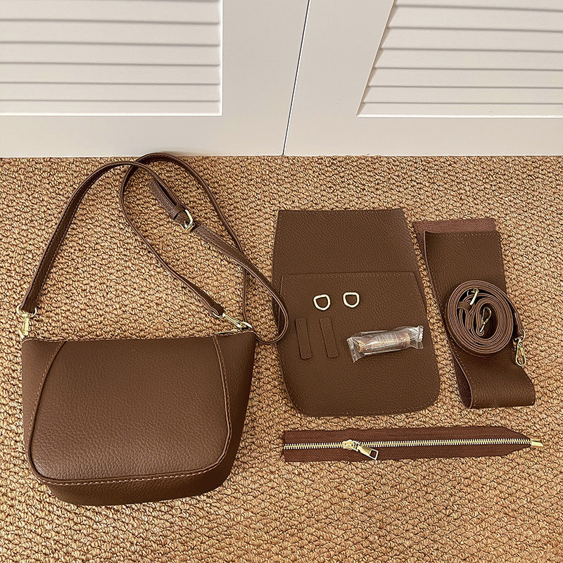 DIY PU Leather Handbag Kit for Beginners | Handmade Crossbody & Shoulder Bag Craft Set with Video Tutorial | Pre-Cut & Pre-Punched Sewing Kit