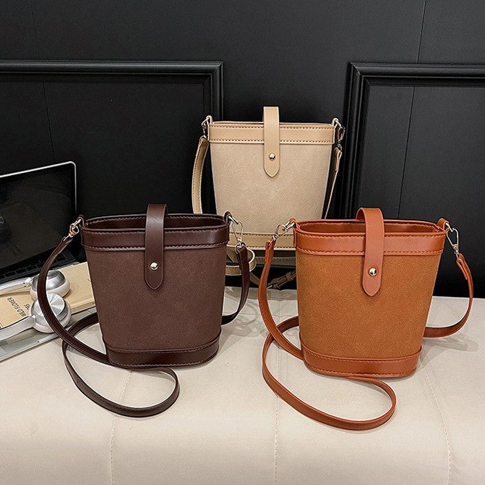 DIY Matte Leather Shoulder Bag Kit for Beginners – Handmade Crossbody Bag Sewing Kit with Pre-Cut Materials & Video Tutorial