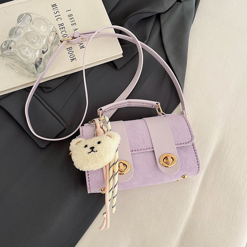 DIY Suede Leather Shoulder Bag Kit for Beginners – Handmade Crossbody Purse Sewing Kit with Pre-Cut Materials & Video Tutorial