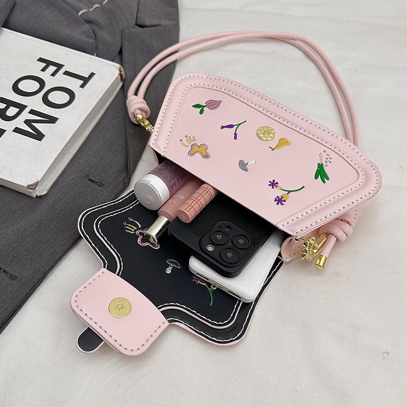 DIY PU Leather Shoulder Bag Kit for Beginners – Handmade Crossbody Purse Sewing Kit with Pre-Cut Materials & Video Tutorial