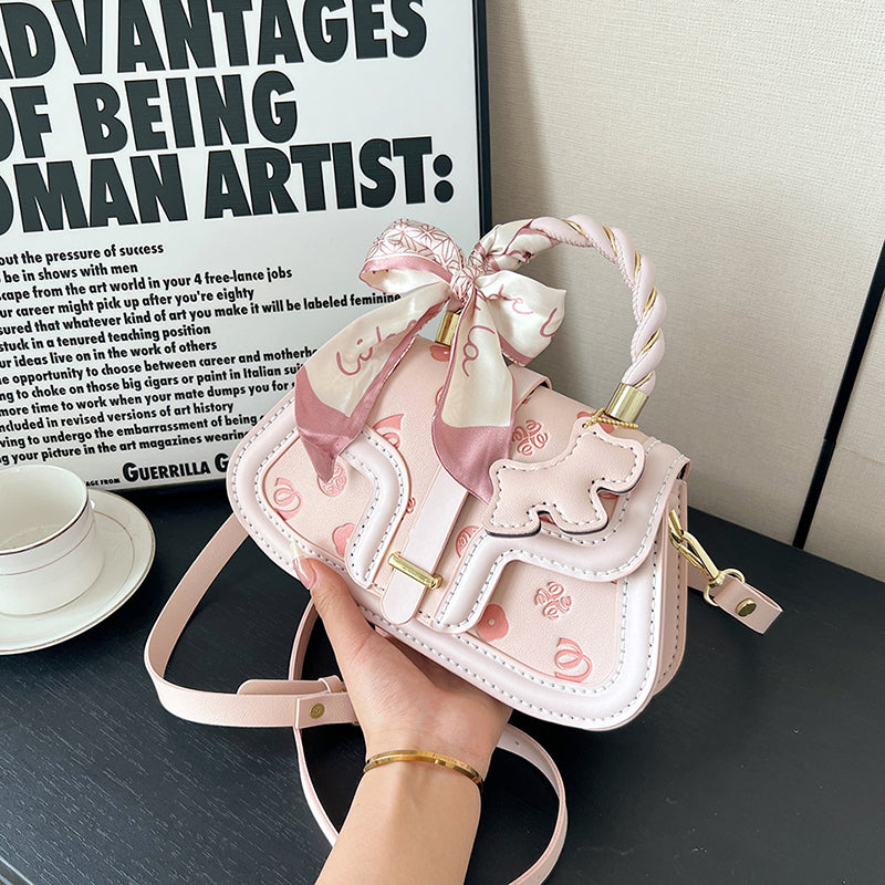 DIY PU Leather Shoulder Bag Kit for Beginners – Handmade Pink Handbag Sewing Kit with Pre-Cut Materials & Video Tutorial