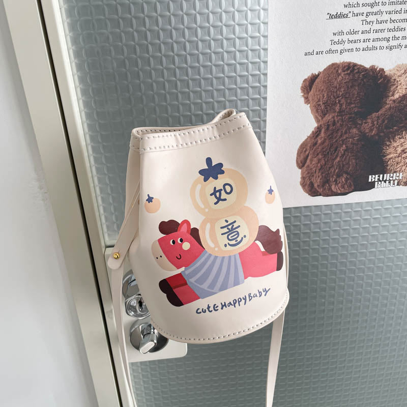 DIY PU Leather Bucket Bag Kit for Beginners – Handmade Crossbody Shoulder Bag Sewing Kit with Pre-Cut Materials & Video Tutorial