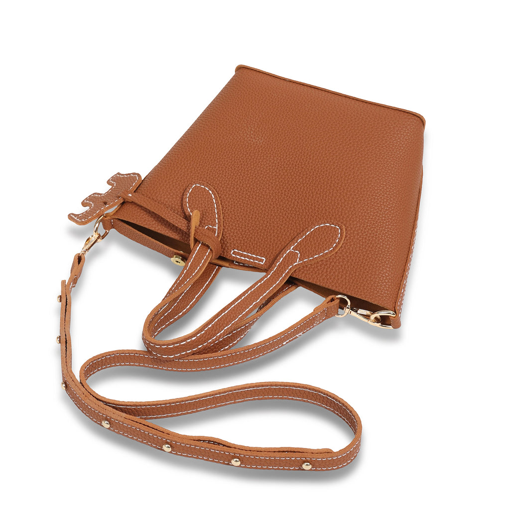 DIY PU Leather Shoulder Bag Kit for Beginners – Handmade Crossbody Tote Purse Sewing Kit with Pre-Cut Materials & Video Tutorial