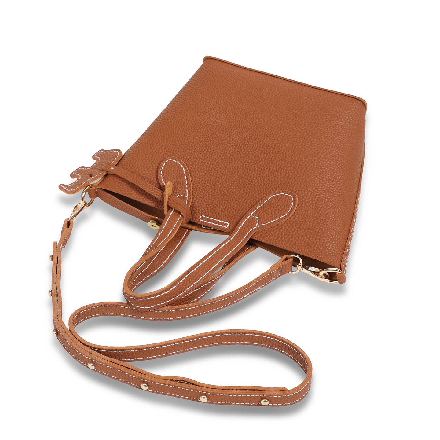 DIY PU Leather Shoulder Bag Kit for Beginners – Handmade Crossbody Tote Purse Sewing Kit with Pre-Cut Materials & Video Tutorial