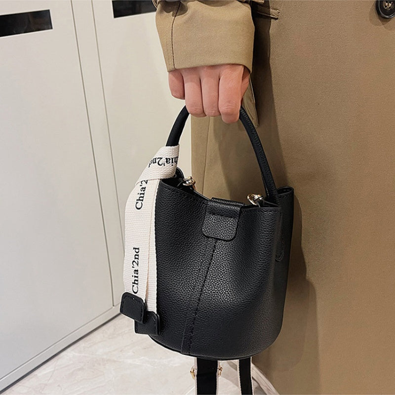 DIY PU Leather Bucket Bag Kit for Beginners – Handmade Shoulder & Crossbody Bag Craft Kit with Pre-Cut Materials and Video Tutorial