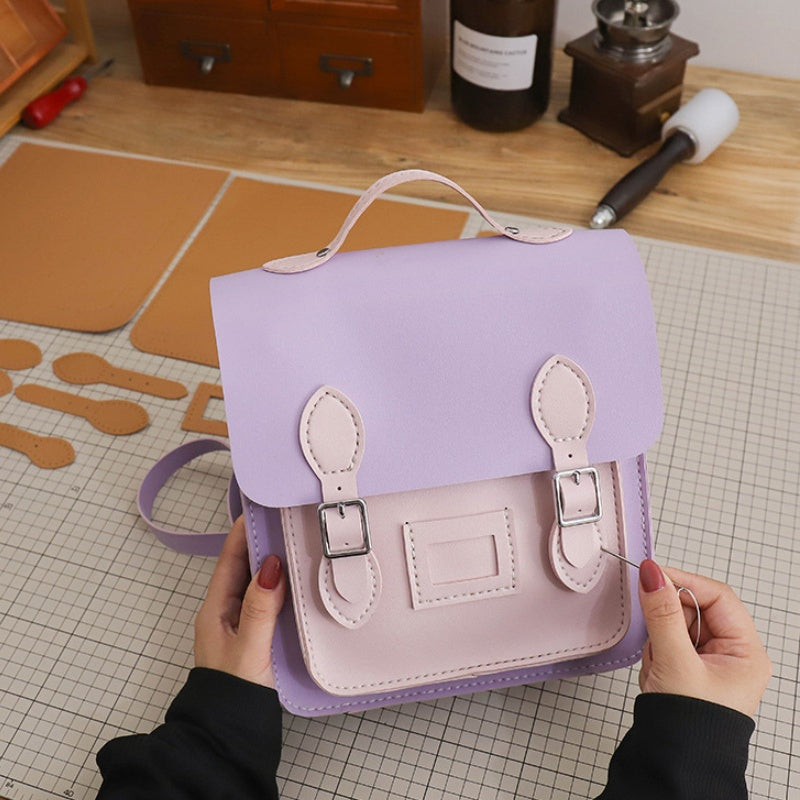 DIY PU Leather Backpack Kit for Beginners – Handmade Convertible Shoulder Bag with Pre-Cut Pieces & Video Tutorial
