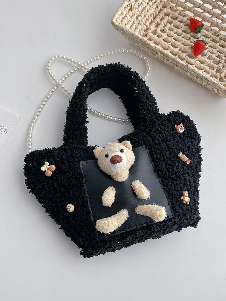 DIY Plush Shoulder Bag Kit for Beginners – Handmade Crochet Style Tote Bag Craft Set with Video Tutorial, Gift Making Kit