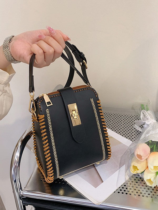 DIY PU Leather Crossbody Bag Kit for Beginners – Handmade Shoulder Bag Sewing Kit with Pre-Cut Materials & Video Tutorial