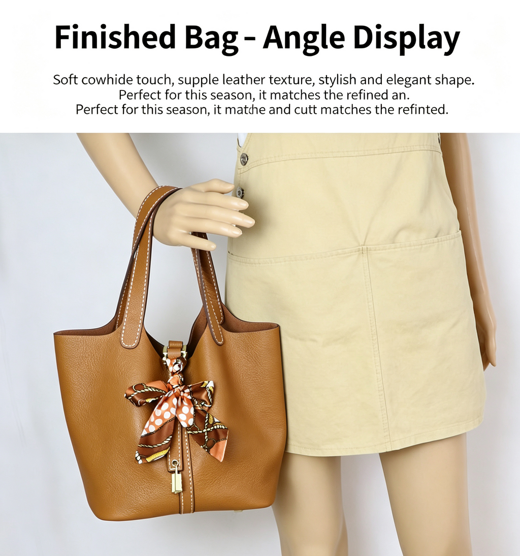 DIY Genuine Leather Handbag Kit for Beginners – Handmade Crossbody Purse Making Set with Video Tutorial & Complete Materials