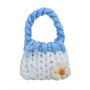 DIY Crochet Handbag Kit for Beginners – Handmade Tote Bag Craft Kit with Soft Yarn, Complete Materials & Video Tutorial