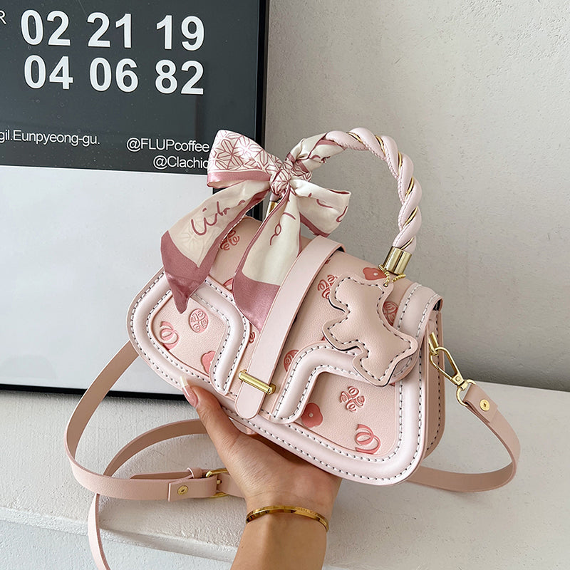 DIY PU Leather Shoulder Bag Kit for Beginners – Handmade Pink Handbag Sewing Kit with Pre-Cut Materials & Video Tutorial