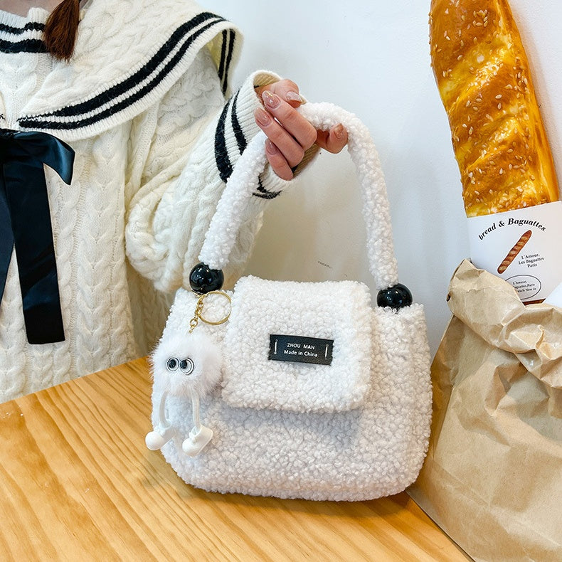 DIY Plush Tote Bag Kit for Beginners – Handmade Fuzzy Handbag Craft Kit with Video Tutorial, Shoulder & Tote Bag