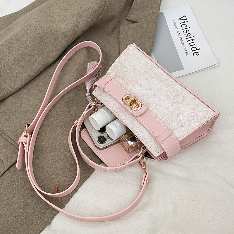 DIY PU Leather Crossbody Bag Kit for Beginners – Handmade Shoulder Bag Sewing Kit with Pre-Cut Materials & Video Tutorial