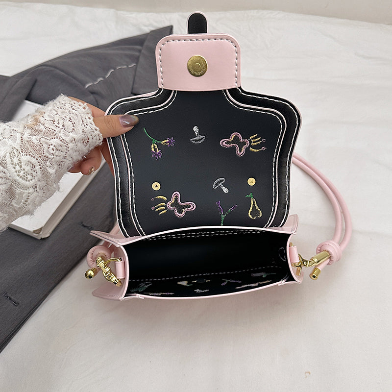 DIY PU Leather Shoulder Bag Kit for Beginners – Handmade Crossbody Purse Sewing Kit with Pre-Cut Materials & Video Tutorial