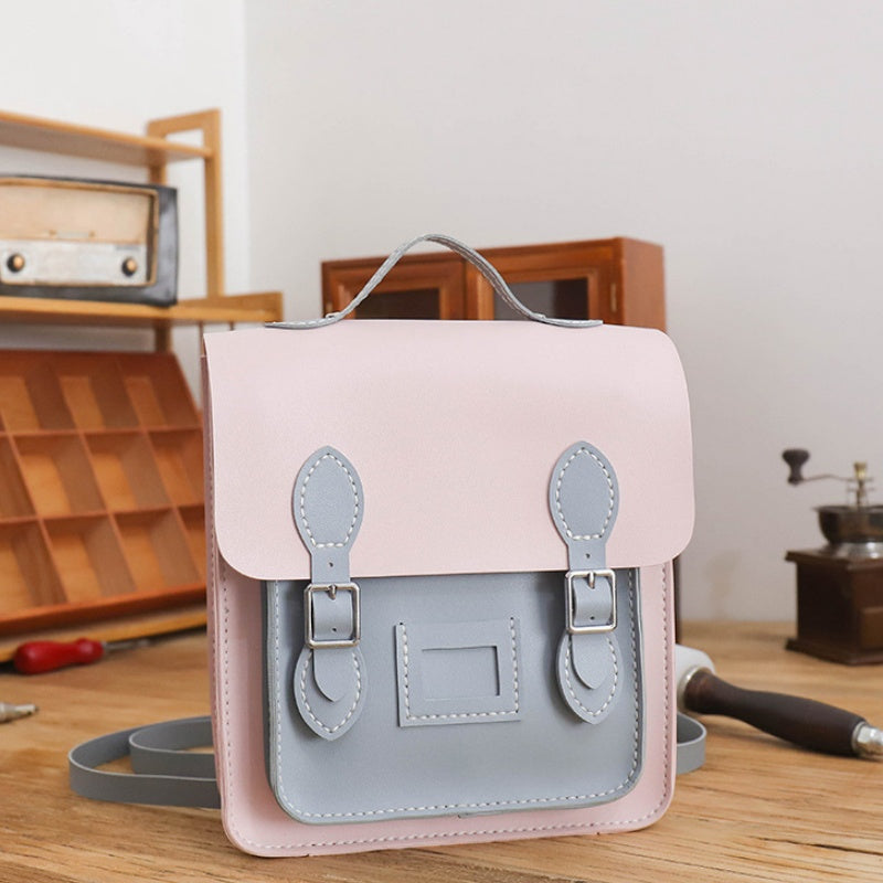 DIY PU Leather Backpack Kit for Beginners – Handmade Convertible Shoulder Bag with Pre-Cut Pieces & Video Tutorial