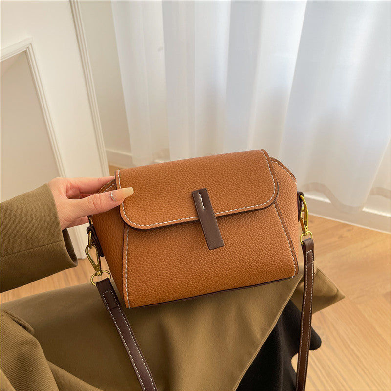 DIY PU Leather Shoulder Bag Kit for Beginners – Handmade Crossbody Purse Sewing Kit with Pre-Cut Materials & Video Tutorial