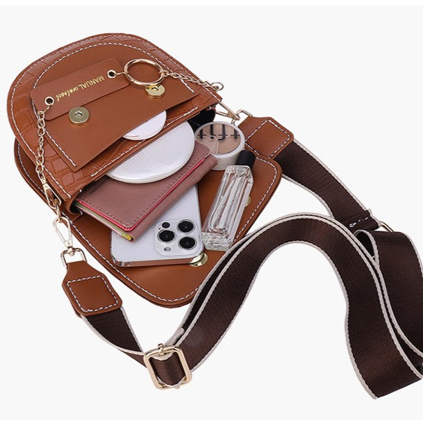 DIY PU Leather Shoulder Bag Kit for Beginners – Pre-Cut & Pre-Punched Crossbody Purse with Video Tutorial