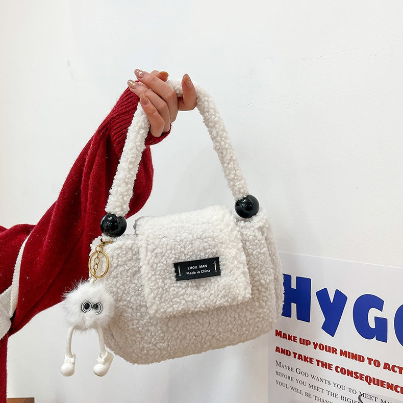 DIY Plush Tote Bag Kit for Beginners – Handmade Fuzzy Handbag Craft Kit with Video Tutorial, Shoulder & Tote Bag