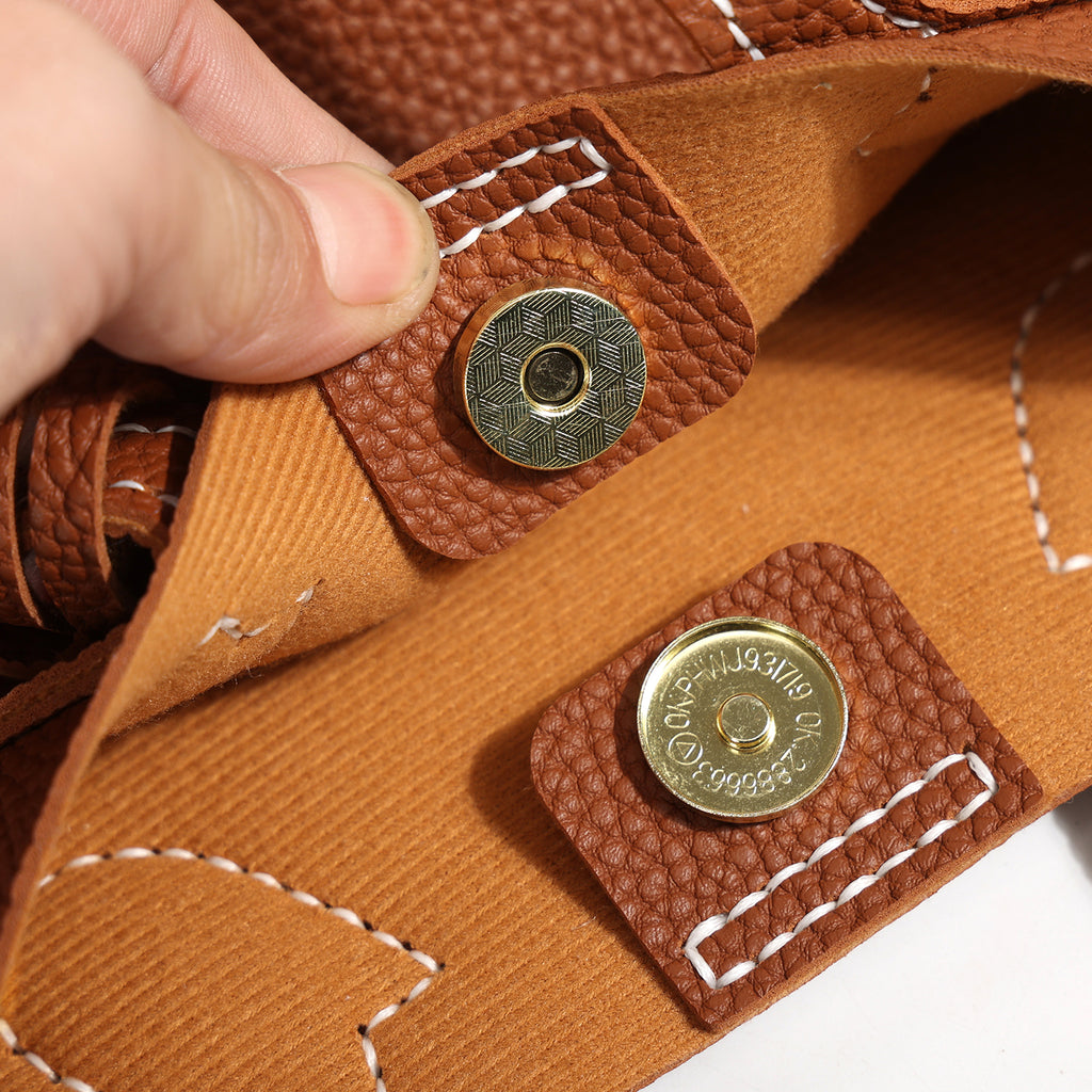 DIY PU Leather Shoulder Bag Kit for Beginners – Handmade Crossbody Tote Purse Sewing Kit with Pre-Cut Materials & Video Tutorial