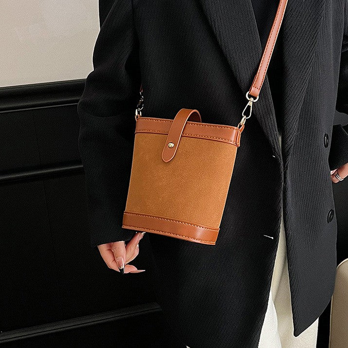 DIY Matte Leather Shoulder Bag Kit for Beginners – Handmade Crossbody Bag Sewing Kit with Pre-Cut Materials & Video Tutorial